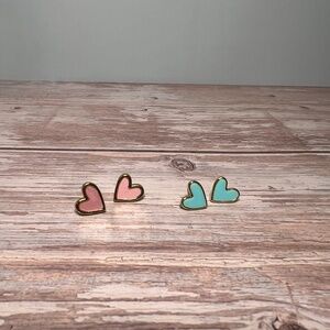 Enamel Heart Shaped Earrings